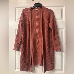 Maurices Terracotta Open-Front Cardigan